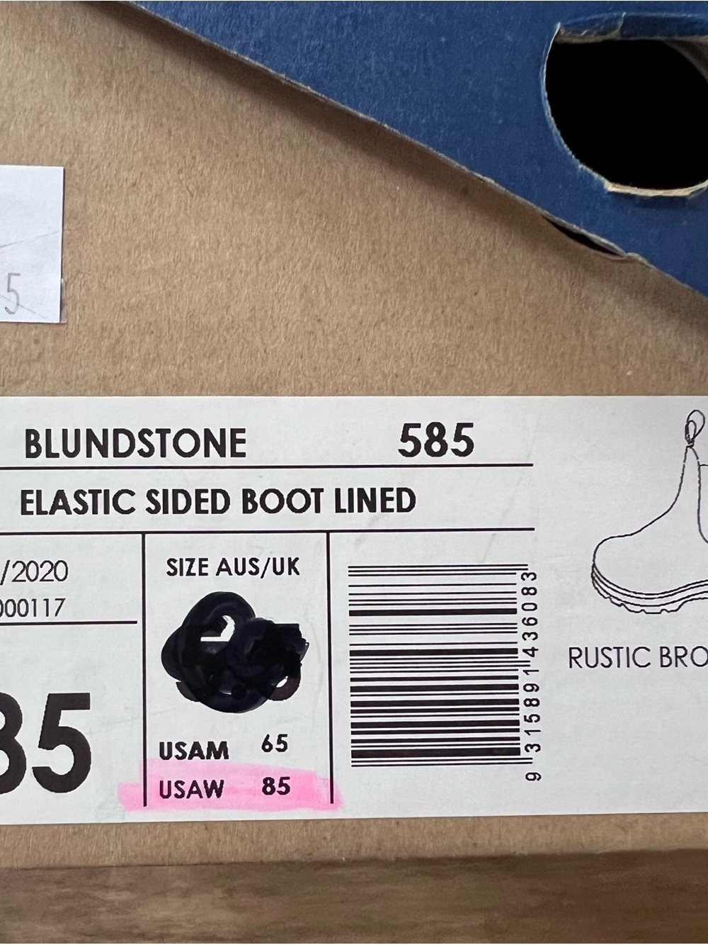 Blundstone 585 Rustic Brown Chelsea Boots Like New - Picture 6 of 7